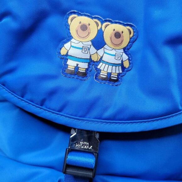 Maison Promax Teddy Bear Backpack Blue 15" Unisex Adult Bag Multiple Pockets - Picture 3 of 12